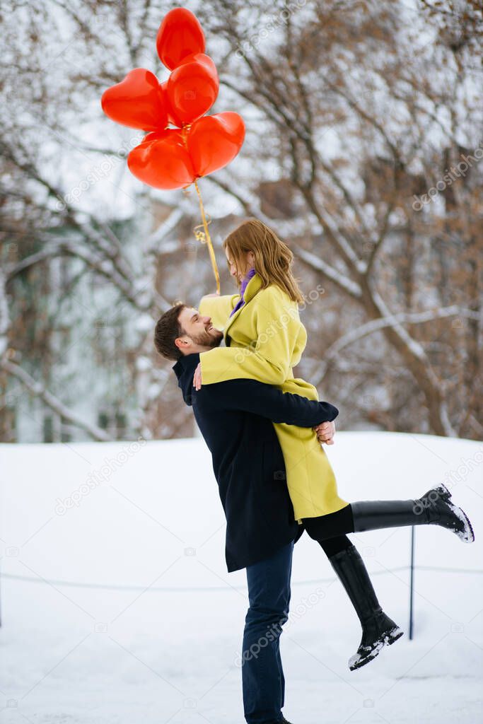 portrait of happy married couple celebrating anniversary