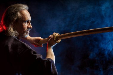 Shinai 'li yakışıklı, güçlü kendo dövüşçüsü.