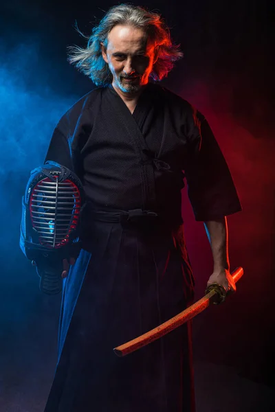 Δύναμη και δύναμη του μαχητή kendo — Φωτογραφία Αρχείου