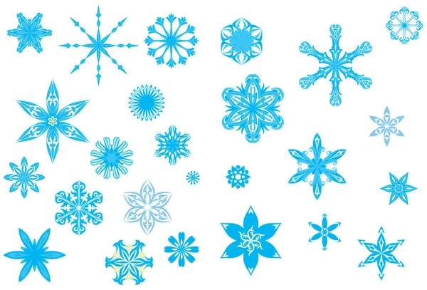 Ornamental Crystal Snowflakes — Stock Vector