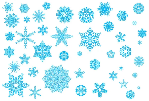 Flocos de neve ornamentais de cristal — Vetor de Stock