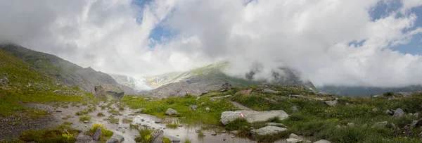 Vandring Trail Panorama Till Glaciären Schlatenkees Del Venediger Bergen Innergschloess — Stockfoto
