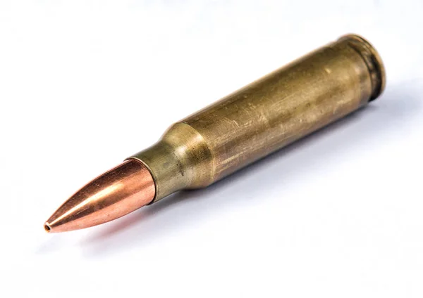 Single rifle cartridges with reflections Stock Picture