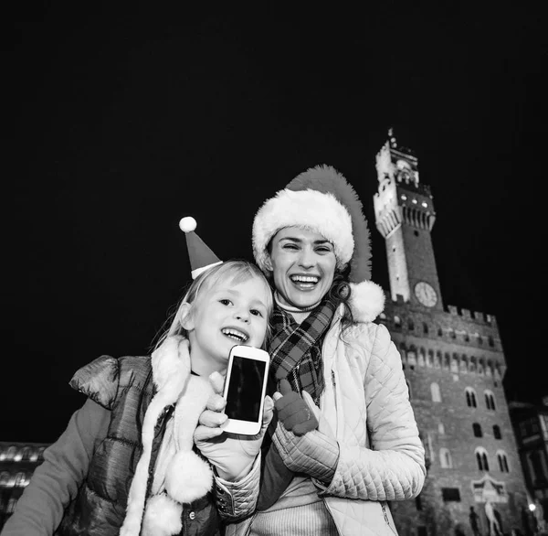 Voyage Plein Inspiration Temps Noël Florence Portrait Jeunes Mères Souriantes — Photo