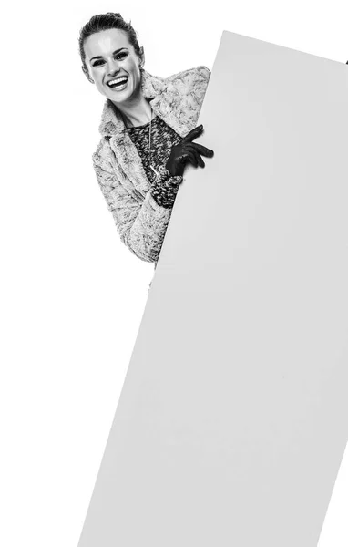 Cosas Invierno Retrato Longitud Completa Mujer Moda Feliz Abrigo Invierno —  Fotos de Stock