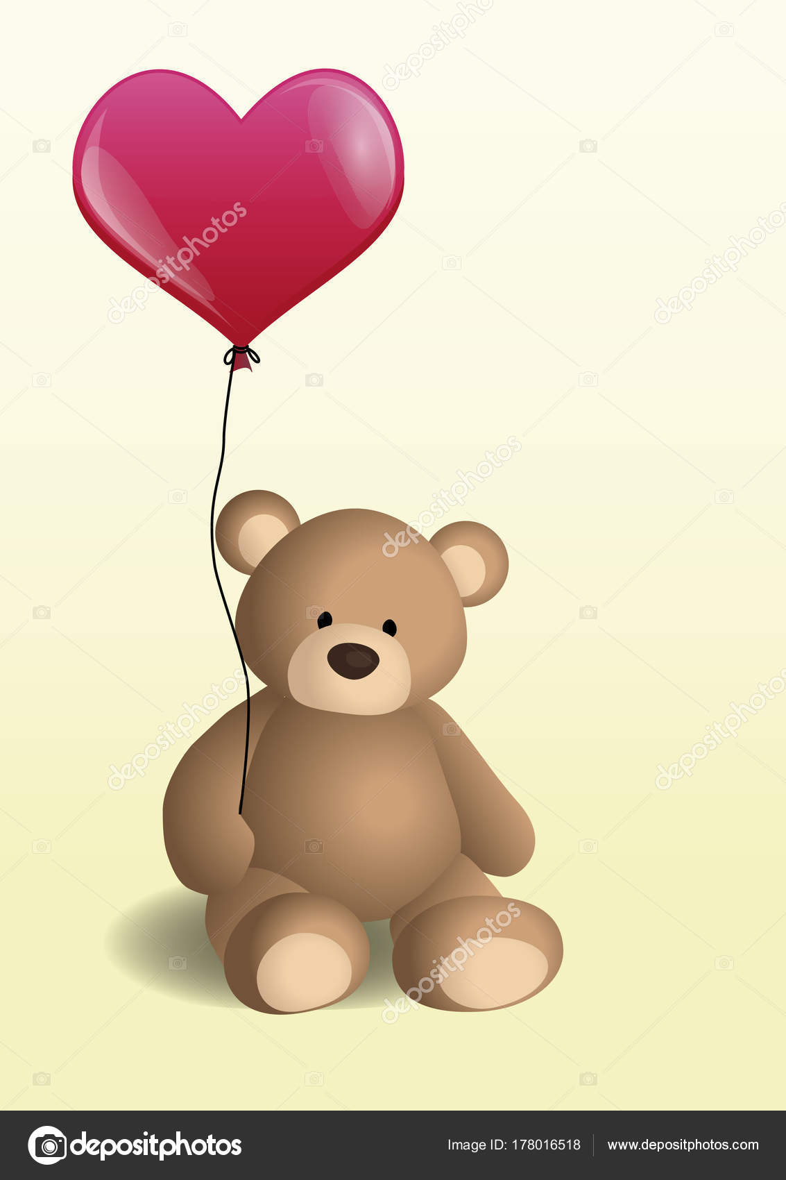 teddy bear holding balloons