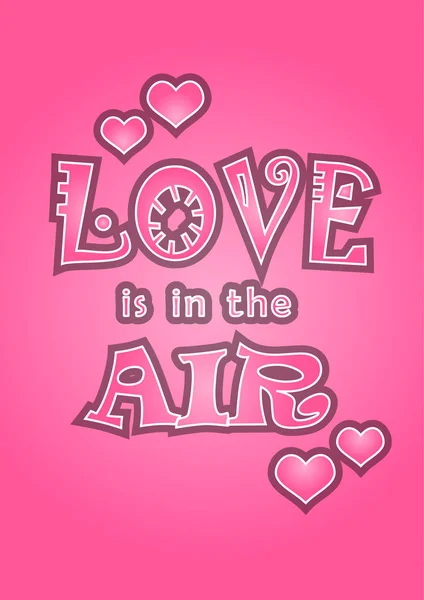 Lettering Love Está Aire Con Letras Degradado Rosa Decoradas Con — Vector de stock