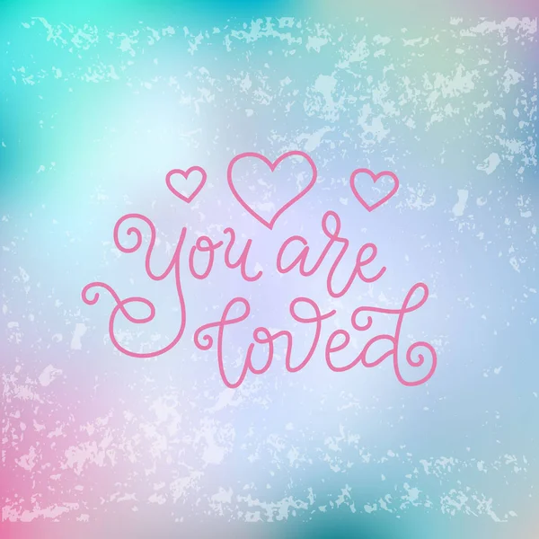 Μοντέρνα Μονοσήμαντη Καλλιγραφία Γράμματα Του You Loved Pink Hearts Blue — Διανυσματικό Αρχείο
