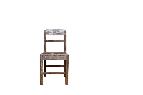 Cadeira Madeira Velha Fundo Branco — Fotografia de Stock