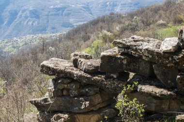Eski yıkık taş duvar portre