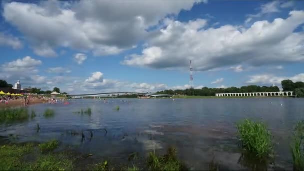 El río de las nubes Time-lapse 4K — Vídeo de stock