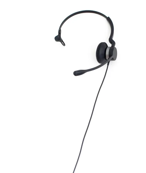 Voip Helpdesk Headset Isolated White Background Communication Support Callcenter Customer — Stock Photo, Image