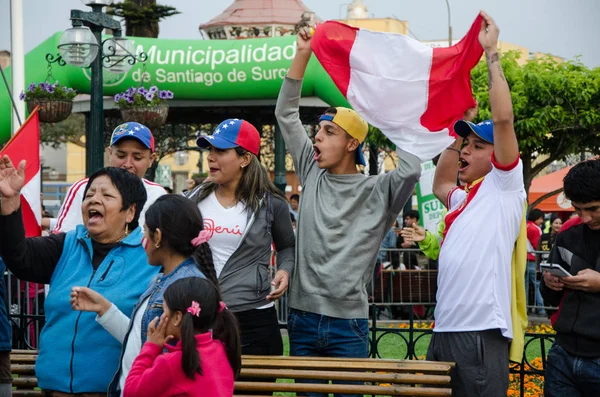 Fanatizm Peru (Peru vs Kolombiya) Rusya 2018 — Stok fotoğraf