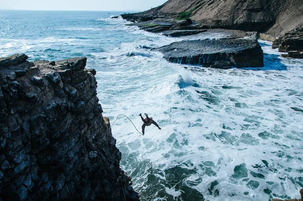 修士的跳跃悬崖, 一个美丽的地标与有趣的背故事 — 图库照片