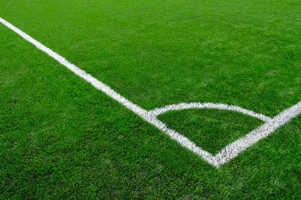 Césped Artificial Campo Juego Fútbol Esquina Que Marca Vista Superior —  Fotos de Stock