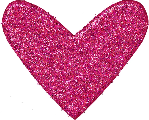 Różowy brokat serca — Zdjęcie stockowe