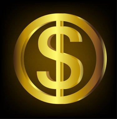 Altın dolar sikke vektör 