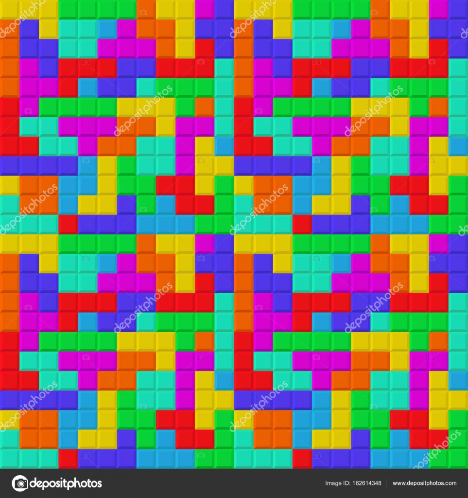 Game Bricks Tetris Template Color Blocks Stock Vector (Royalty
