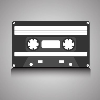 Vintage retro 80'ler vektör degrade arka plan üzerinde ses kaseti