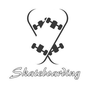 İki beyaz arka plan üzerinde paten vektör.