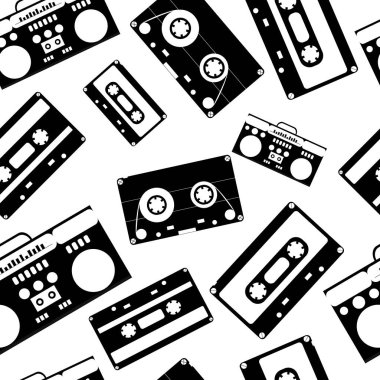 80 lerin nostalji tarzı. Vintage retro 80'lerin moda Dikişsiz desen vektör.
