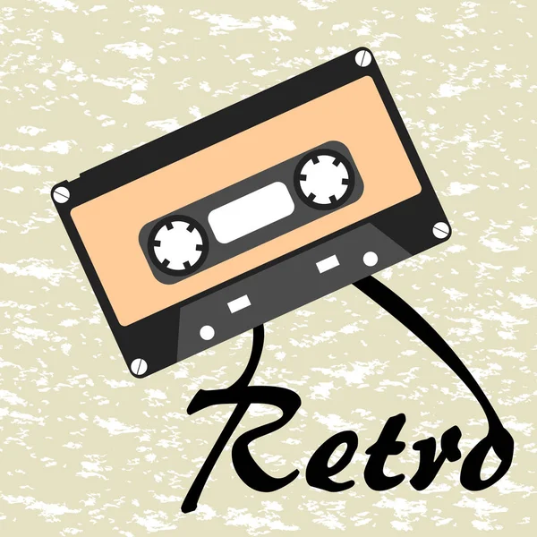 Vintage retro 80s vektorové audio kazeta na pozadí grunge — Stockový vektor