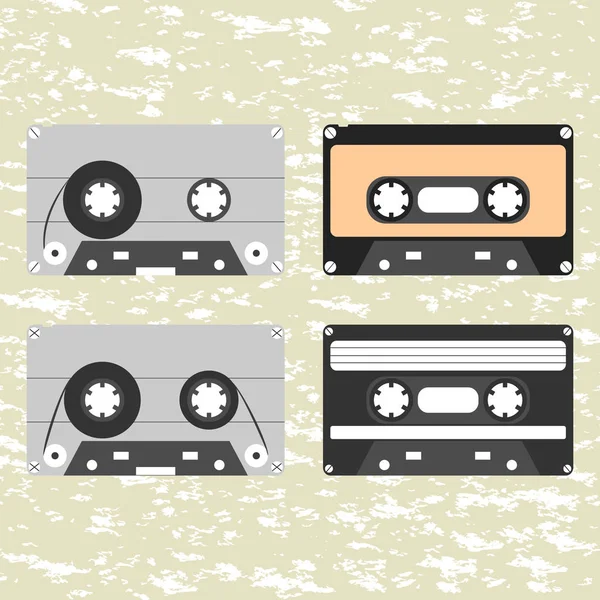 Raccolta di audiocassette vettoriali retrò — Vettoriale Stock