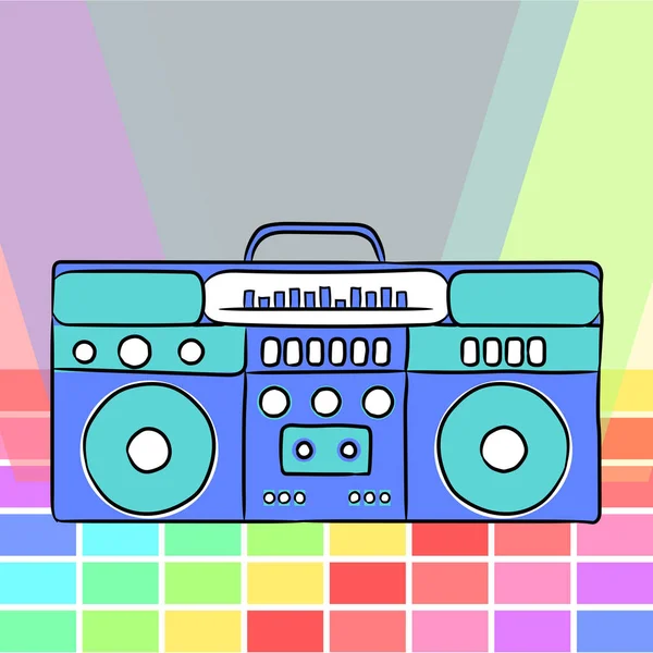 В стиле ретро 80-х. Vintage retro 80 's vector boombox . — стоковый вектор