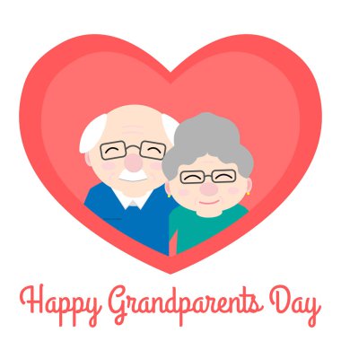 Kalp mutlu büyükanne ve büyükbaba. Yaşlı insanlar