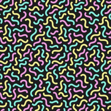 Eğrileri. Memphis tarzı seamless modeli