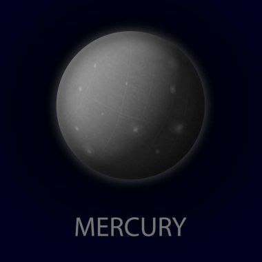 Mercury. Gerçekçi gezegen güneş sisteminin.