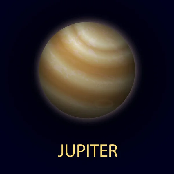 Júpiter. Gigante planeta realista del sistema solar — Vector de stock