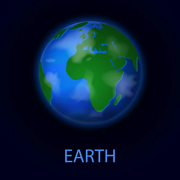 Aarde. Realistische planeet van het zonnestelsel — Stockvector