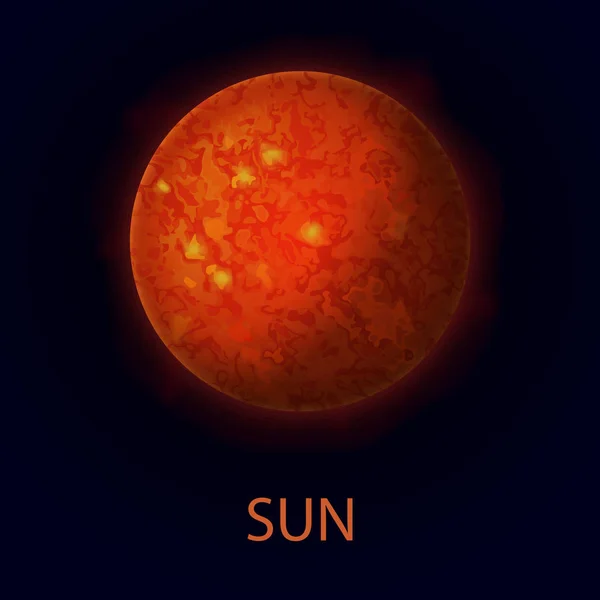 Sonne. realistischer roter großer Stern. Wärmequelle — Stockvektor
