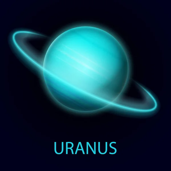 Urano. Planeta realista del sistema solar. Gigante de gas . — Vector de stock
