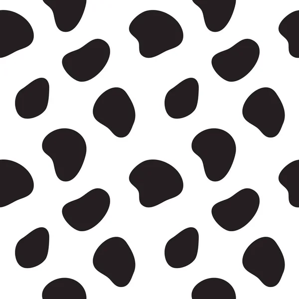 Kuh nahtlose Muster. schwarz-weiße Kuhflecken. Vektor — Stockvektor