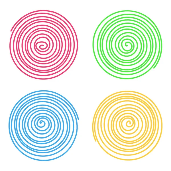 Vektor-Spiralen isoliert auf weißem Hintergrund. Grafische Elemente. — Stockvektor