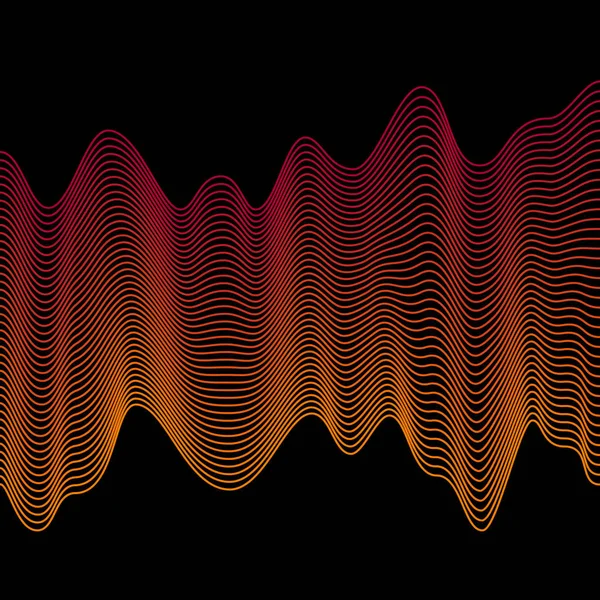 Πορτοκαλί ομαλή κύματα. Αφηρημένο διανυσματικό γραμμές. Μείγμα επίδραση. — Διανυσματικό Αρχείο