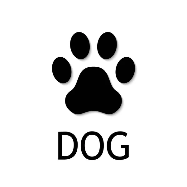 Impressão da pata de cão. Ícone vetorial . — Vetor de Stock