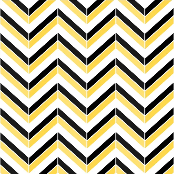 Herringbone motif sans couture coloré. Texture Zigzag noir, blanc et jaune . — Image vectorielle