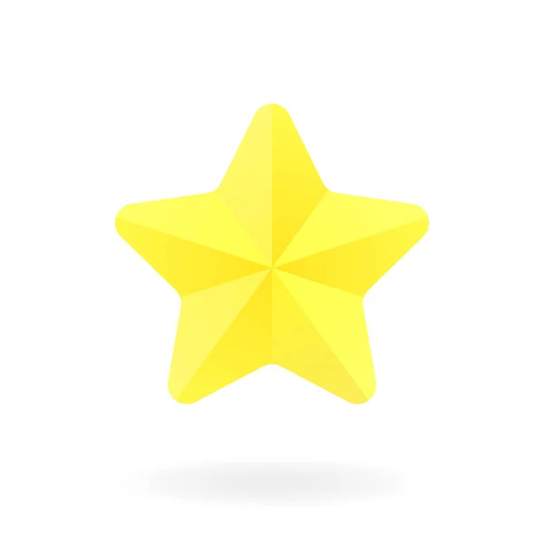 Estrella amarilla con sombra. Icono del vector. Estrella dorada brillante . — Vector de stock