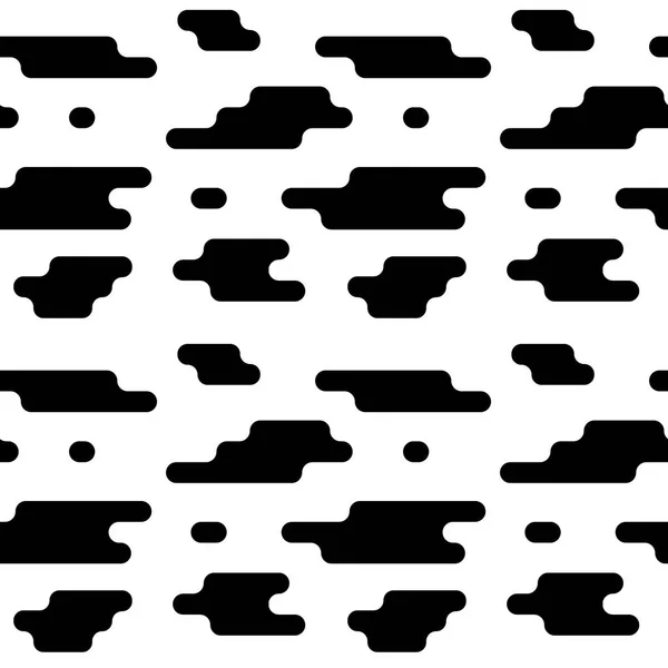 Dynamischer Vektorhintergrund mit abgerundeten Linien. abstrakte nahtlose Muster mit Flecken. Schwarz-weiße Linien und Tropfen. Übergang. — Stockvektor