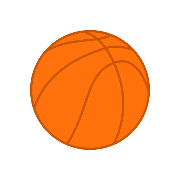 Bola de basquetebol. Bola de basquetebol laranja. Sílhueta vetorial. Ícone vetorial isolado no fundo branco. Ilustração plana . —  Vetores de Stock