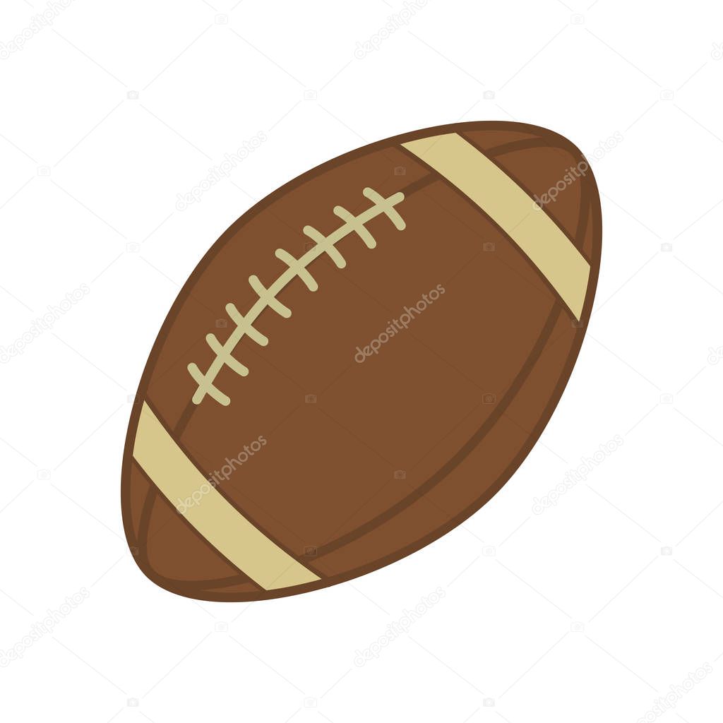 American football. Sport ball for american football. Vector icon isolated on white background. Vector silhouette. Vector illustration in flat style.