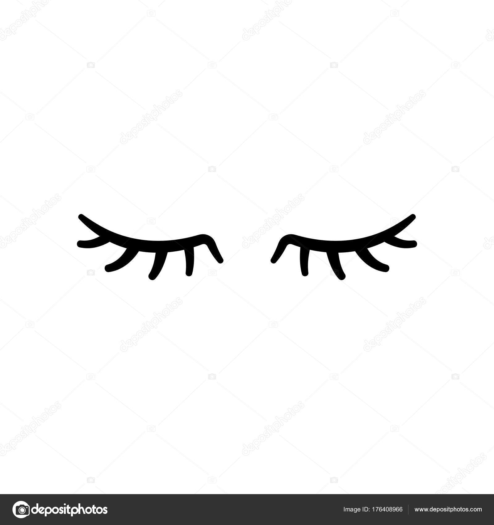 Vector eyelashes. Closed eyes. Vector icon. — Stock Vector © Chereliss 176408966