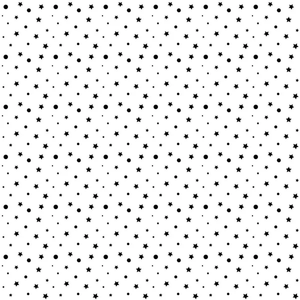 Nahtloses Muster mit Sternen und Punkten. Vektor-Textur für Packpapier, Stoff, Tapete. — Stockvektor