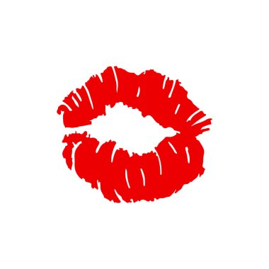 Dudaklarından öp. Kırmızı kadın dudaklar. Sevgililer günü. Vektör