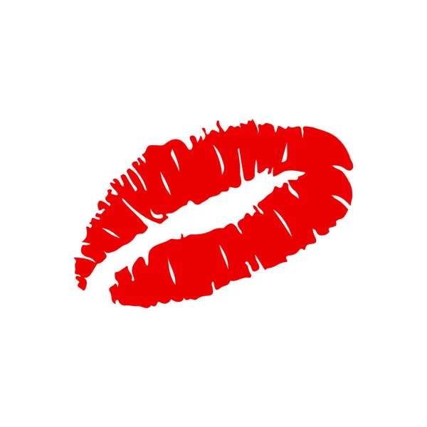Beso de labios. Los labios rojos femeninos. Día de San Valentín. Vector — Vector de stock
