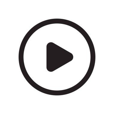 Yürüt düğmesi. Düz simgesi. Web için izole işareti. Vektör