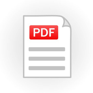 Pdf simgesini izole. Dosya biçimi. Vektör